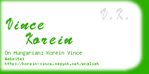 vince korein business card